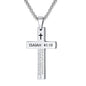 Christian Bible Verse Cross Pendant Necklace Stainless Steel Religious Scripture Prayer Jewelry Gifts