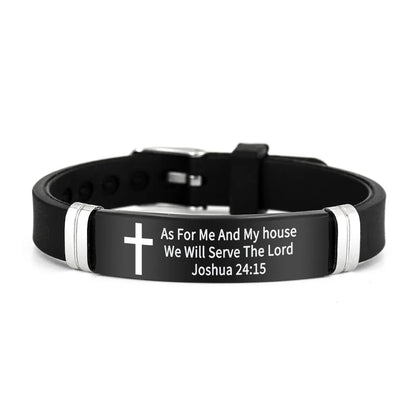 Cross Design Inspirational Quote Bracelets ID Wristband Silicone Material Christian Bracelet Bible Verse