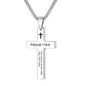 Christian Bible Verse Cross Pendant Necklace Stainless Steel Religious Scripture Prayer Jewelry Gifts