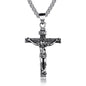 Mens Silver Stainless Steel Jesus Christ Crucifix Cross Pendant Necklace Chain High Quality