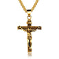 Mens Silver Stainless Steel Jesus Christ Crucifix Cross Pendant Necklace Chain High Quality