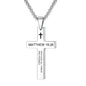 Christian Bible Verse Cross Pendant Necklace Stainless Steel Religious Scripture Prayer Jewelry Gifts