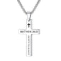 Christian Bible Verse Cross Pendant Necklace Stainless Steel Religious Scripture Prayer Jewelry Gifts