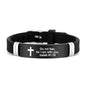 Cross Design Inspirational Quote Bracelets ID Wristband Silicone Material Christian Bracelet Bible Verse