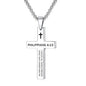 Christian Bible Verse Cross Pendant Necklace Stainless Steel Religious Scripture Prayer Jewelry Gifts